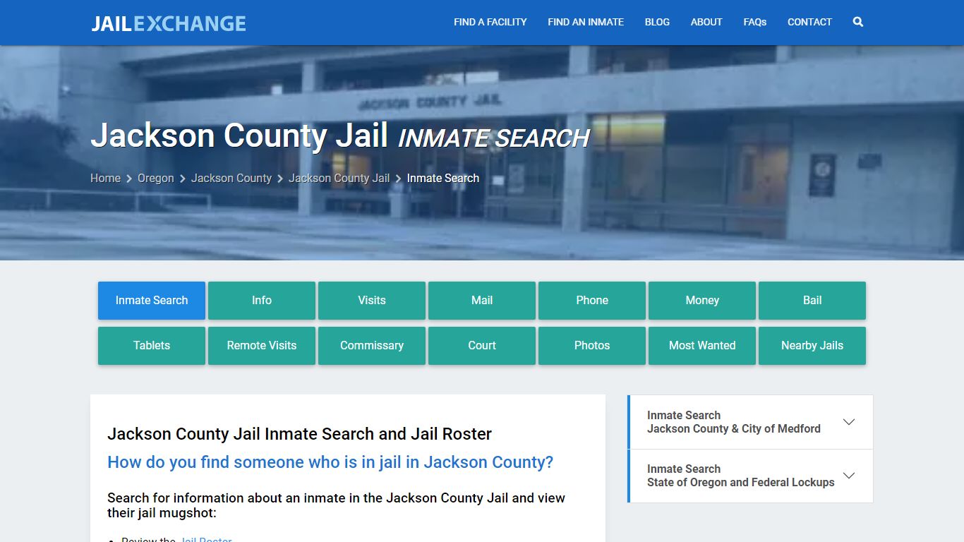 Inmate Search: Roster & Mugshots - Jackson County Jail, OR